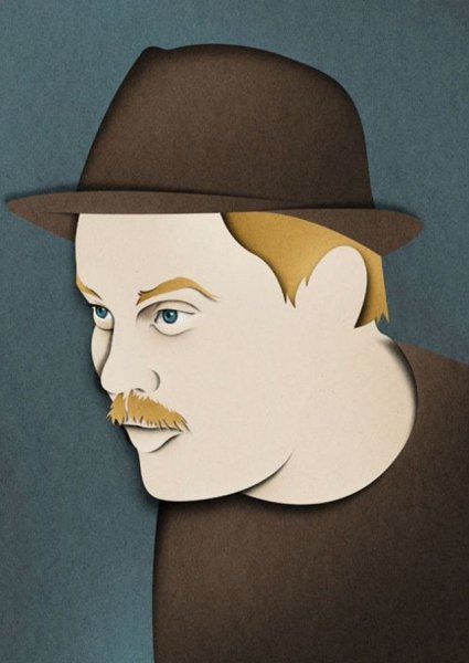 Портрет из цветной бумаги