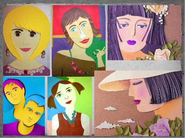 Портрет мамы аппликация