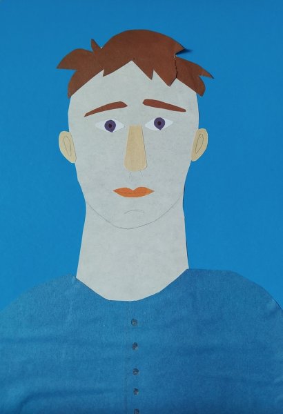 Портрет из цветной бумаги