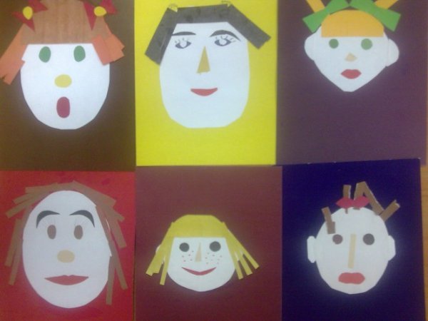 Портрет из цветной бумаги