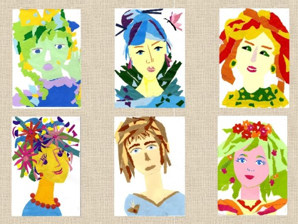 Портрет из цветной бумаги