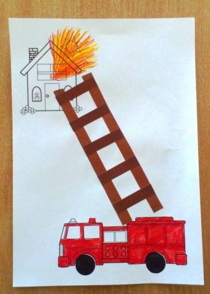 Аппликация пожарная машина