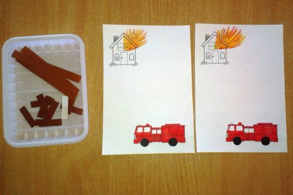 Аппликация пожарная лестница во второй младшей группе