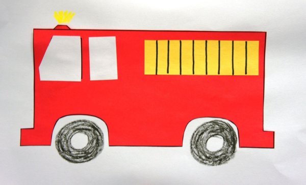 Пожарная машина аппликация для детей