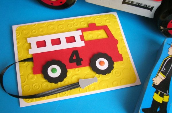 Пожарная машина аппликация для детей