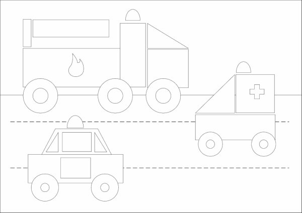 Аппликация машинка из геометрических фигур