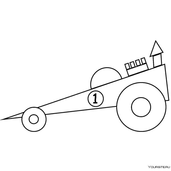 Аппликация машинка из геометрических фигур