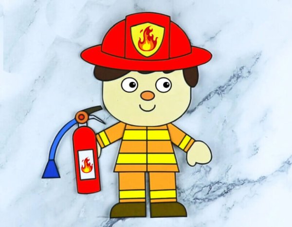 Аппликация пожарный для детей