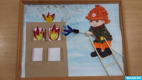 Аппликация на тему пожарная безопасность