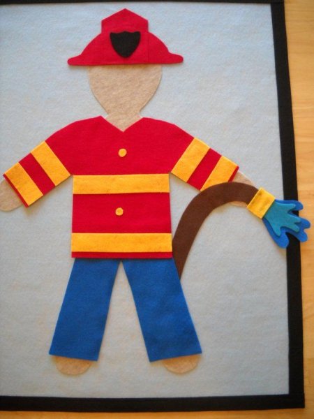 Пожарный из фетра для детей