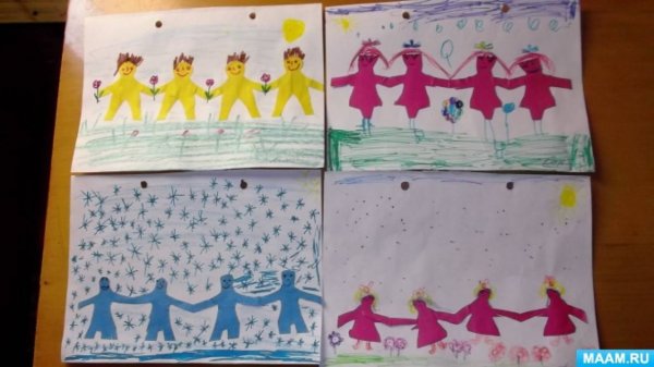 Аппликация праздничный хоровод в подготовительной группе