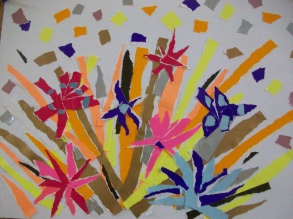 Аппликация из цветной бумаги