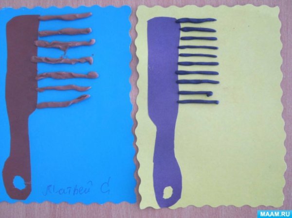 Лепка расческа для парикмахера старшая группа