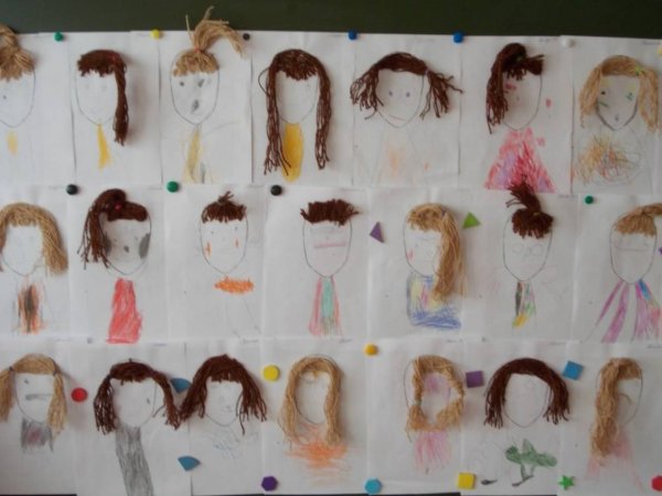 Поделка лицо с волосами