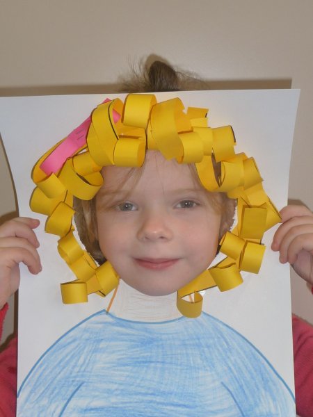 Волосы из бумаги в детском саду