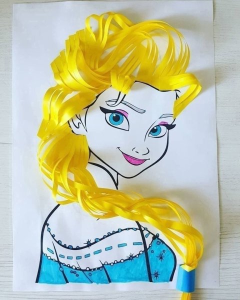 Принцесса аппликация из бумаги