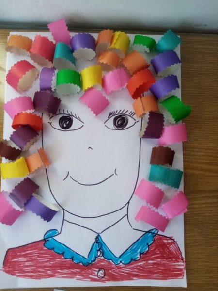 Аппликация Веселые портреты в подготовительной группе