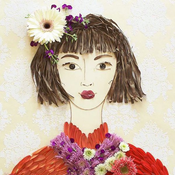 Портрет мамы из необычных материалов