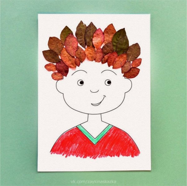 Аппликация из листьев
