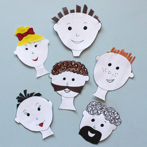 Веселые лица для аппликации