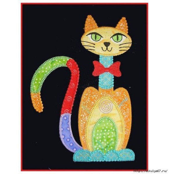 Пэчворк аппликация кошки
