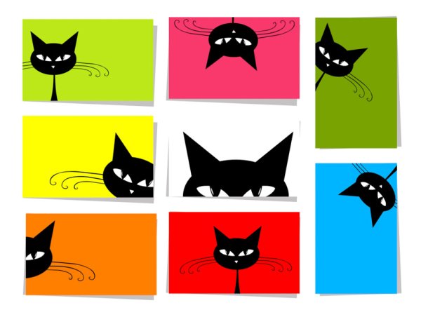 Аппликация смешная кошка