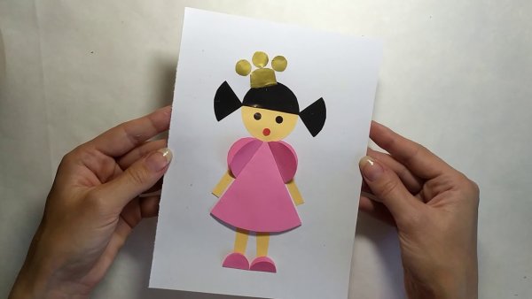 Принцесса аппликация из бумаги для детей