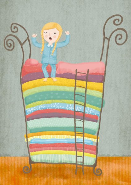 Принцесса на горошине рисунок для детей