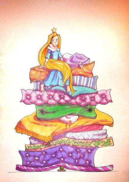 Иллюстрация к сказке принцесса на горошине