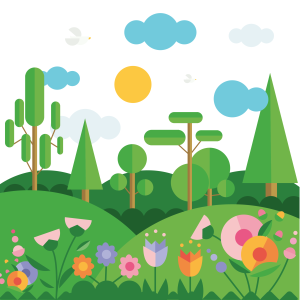 Пейзаж из геометрических фигур