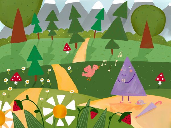 Сказочный лес из геометрических фигур