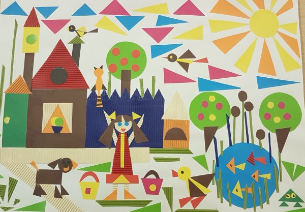 Аппликация из геометрических фигу