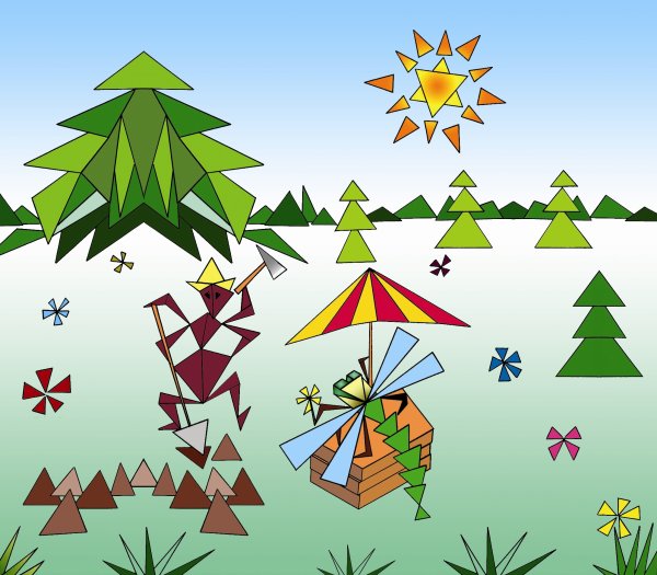 Аппликация из треугольников