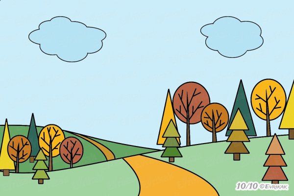 Геометрический пейзаж для детей