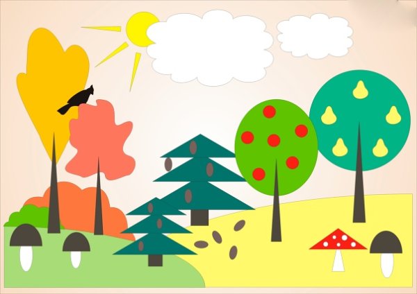 Осень из геометрических фигур