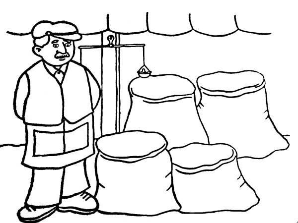 Продавец раскраска для детей