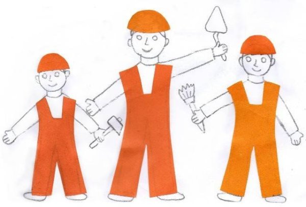 Аппликация профессии старшая группа