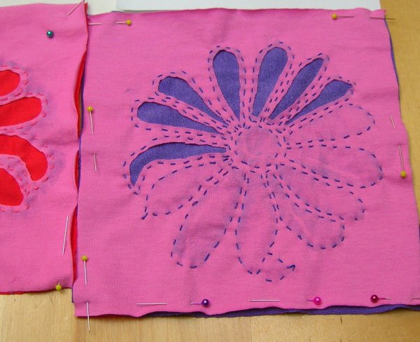 Обратная прорезная аппликация из ткани