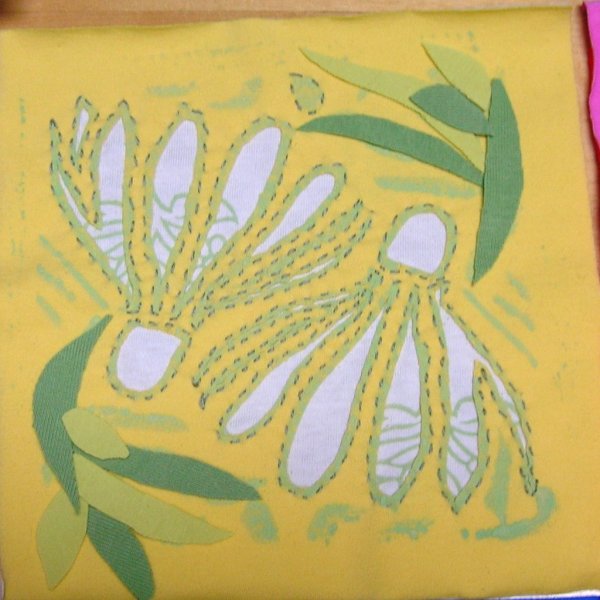 Обратная прорезная аппликация из ткани