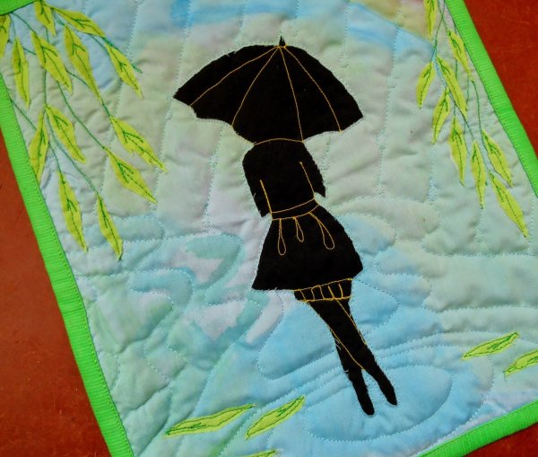 Обратная прорезная аппликация из ткани