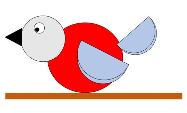 Птичка из кругов аппликация