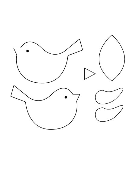Трафарет птички для вырезания