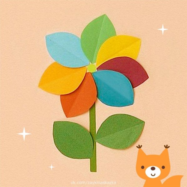 Аппликация из цветной бумаги