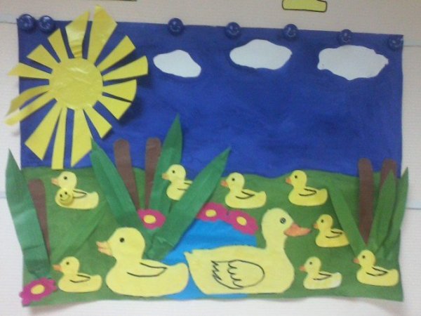 На пруду аппликация в подготовительной