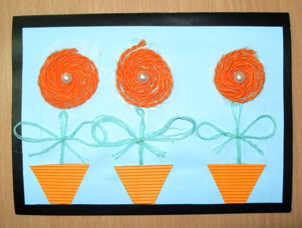 Аппликация из ниток