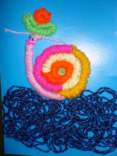 Аппликация шерстяными нитками