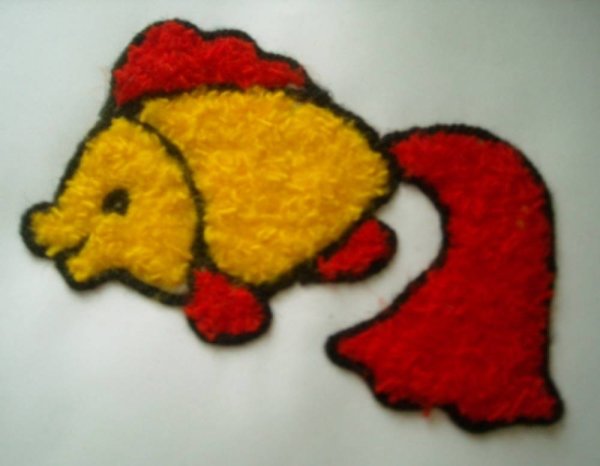 Аппликация из резаных ниток