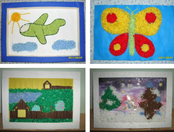 Поделка из резаных ниток