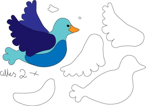 Птицы аппликация для детей