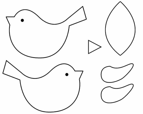 Трафарет птицы для аппликации